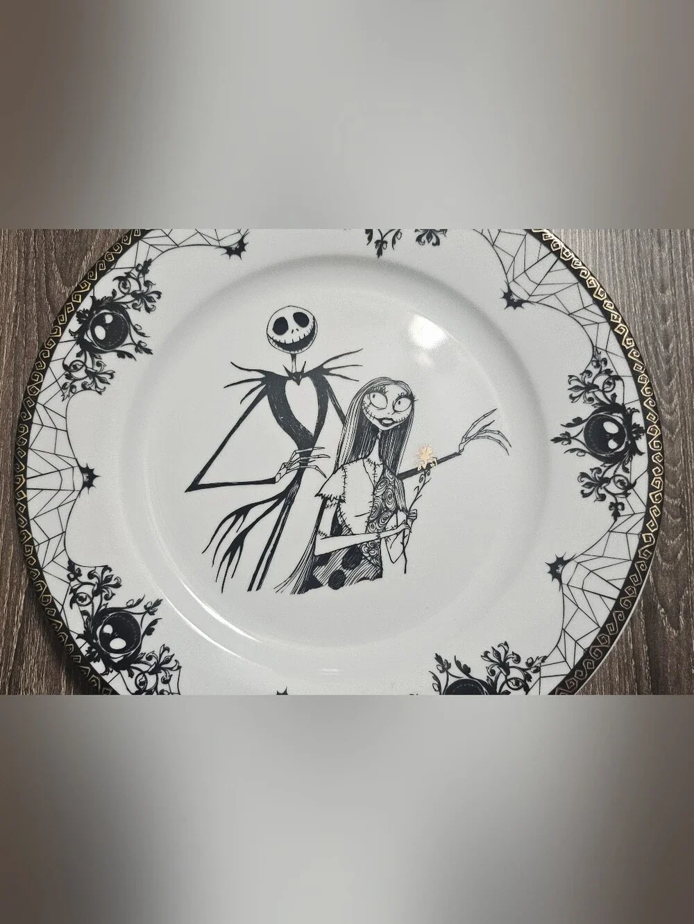 The Nightmare Before Christmas Jack & Sally Decorative Plate by Zrike NWT :CHIP: